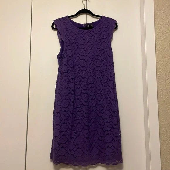 Nicole Miller purple lace dress
